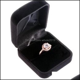 Solitaire Ring Rings For Women Mens Fashion Jewelry Like Diamond Crystal White Gold Plated Gemstone Drop Delivery Dhjxo