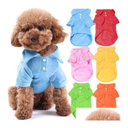 Dog Apparel 100 Cotton Pet Clothes Soft Breathable Cat Tshirts For Spring Summer Fall 6 Colors 5 Sizes In Stock Drop Delivery Home G Dhhy0