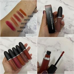 Lipstick Brand M Lipgloss Powder Kiss Liquid Lipcolour 5Ml 5 Matte Colours Drop Delivery Health Beauty Makeup Lips Dh9Sm