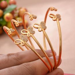 Bangle 4pcs/Setcuff Ethiopian African Gold Colour Bangles For Women Jewellery Dubai Bracelet Party Wedding