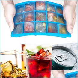 Baking Moulds 15 Cube Sile Ice Tray Square Shape Mould Diy Icing Fruit Summer Maker For Wine Whisky Drop Delivery Home Garden Kitchen Dhmhi