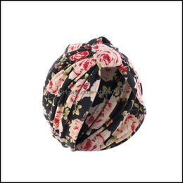 Beanie/Skull Caps Beanie/Skl Women India Hat Muslim Ruffle Cancer Chemo Beanie Scarf Turban Head Wrap Printed Cotton Toe Cap Confine Otz7A