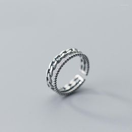 Cluster Rings MloveAcc 925 Sterling Silver For Women Adjustable Ring Gift Fashion Accessoires Ladies Finger Jewellery Jewellery Chain