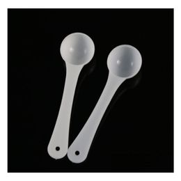 Spoons 1000Pcs 1G Professional Plastic 1 Gram Scoops For Food Milk Washing Powder Medcine White Measuring Sn2205 Drop Delivery Home Dhpjb
