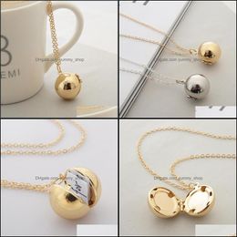 Pendant Necklaces Fashion A Small Box Necklace Secret Information Into Ball Locket Neckla Sier Gold Plated For Women Men Xl747 Drop Otvxa