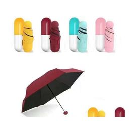 Umbrellas Capse Case Umbrella Tra Light Mini Folding Compact Pocket Windproof Rain Sun Sn1052 Drop Delivery Home Garden Household Sun Dhevs