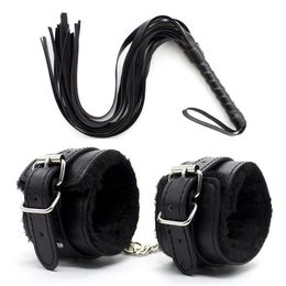 Bondage Woman Sex Lingerie Leather Whip Flogger Plush Handcuffs Slave Exotic Accessories Toys For Couples Games 230113