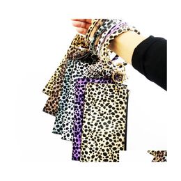 Party Favour Ups Fashion Leopard Print Pu Leather Womens Mobile Phone Bag Tassel Pendant Bracelet Key Chain Wrist Drop Delivery Home Dhawq