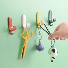 Hooks 4/6pcs Bathroom Towel Plastic Door Hangers Self Adhesive Wall Hat Keys Hanger Organiser Home Decor Holders