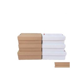 Packing Boxes 100Pcs/Lot 10Sizes White Kraft Paper Paperboard Packaging Box Shoe Craft Party Drop Delivery Office School Business Ind Dht82