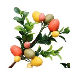 Party Decoration Easter Artificial Green Leaf Vase Cutting Decorations For Home Eggs Flower Craft Kids Gift Favour Chicks Dec Drop De Dhopy