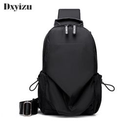 Waist Bags Fashion Simple Men Canvas Chest Bag Messenger Crossbody Black Casual Single Anti Theft Shoulder