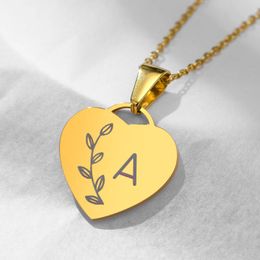 Pendant Necklaces Romantic Heart For Women Custom Initial 26 A To Z Letter Alphabet Charm Name Jewelry Anniversary Gifts Her