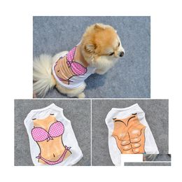 Dog Apparel Pet Clothes Fashion Personality Bikini Printing Casual Cats Vest Sexy Pets Coat Dhs Delivery Drop Home Garden Supplies Dh1O7