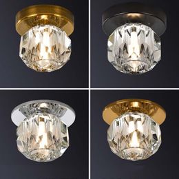 Ceiling Lights Nordic Light Luxury Crystal Lamp Modern Simple Foyer Entrance Aisle Corridor LED Lamps Living Room