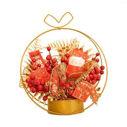 Decorative Flowers Chinese Flower Iron Basket Table Centerpiece Decor For Dining Rooms Tables Counters Fireplace