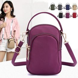 Evening Bags Women's Mini Shoulder Bag Fashion Handbag Messenger Vintage Lightweight Nylon Purse Solid Waterproof Flap Crossbody S2236