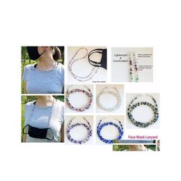 Party Favour Face Mask Extension Masks Lanyard Beaded Holder Rest Rope Hang On Neck String Glassses Antiloss Straps For Kid Adt Drop Dhc4B