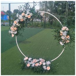 Decorative Flowers With DHL Wedding Wrought Iron Round Ring Arch Wall Artificial Flower Decor Holiday Christmas Year Decoration