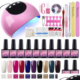Nail Art Kits 24W Dryer Manicure Set Tools For Extension Gel Polish Drop Delivery 202 Dhbwo