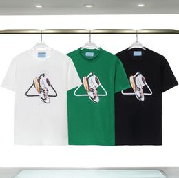 2023 Mens Women Designer T Shirt Summer Brand Tee Shirts with Letters Shoes Patterns Short Sleeved T-shirt GreenTop Black White S-3XL