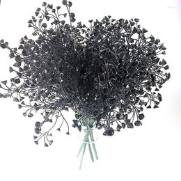 Decorative Flowers 1PC Halloween Black Simulation Plant Eucalyptus Lavender Imitation Plants Artificial Flower For Easter Festival Party