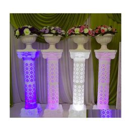 Other Festive Party Supplies Hollow Design Luminous Wedding Roman Column Led Pillar White Red Blue Purple Available For Decoration Dhisp