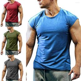 Men's Tank Tops Solid Colour Sleeveless Basketball Sportswear Fitness Loose Top T-shirt M-3XL