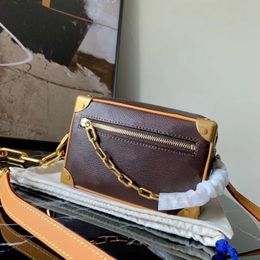 MINI TRUNK borsa da uomo firmata tela stampa goffrata vera pelle di vitello catena borsa a tracolla tracolla borsa pochette