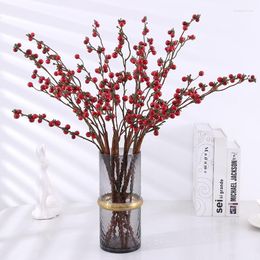 Decorative Flowers Artificial Plant Multi-headed Berry Foam Red Fruit Home Decoration Living Room Dining Table Wedding Arrangement Fake