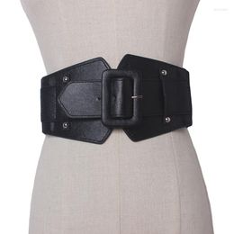 Belts 2023 Fashion High Quality Vintage Pin Buckle Ladies Elastic Wide Belt Women's Waist Coat Black Straps Accessory