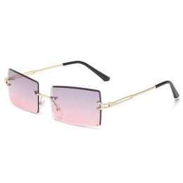 Men Vintage UV Protection Rectangle Pro Acme Rimless Sunglasses for Women Frameless Eyewear Fashion Designer Candy Color Eyeglasses