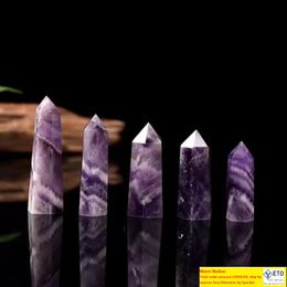 Ability Quartz Pillar Dream Amethyst Crystal Tower Arts Ornament Mineral Healing wands Reiki Natural sixsided Energy stone Transport gas