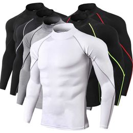 sports bottoming shirt Men's high collar fitness long sleeve pro sports running long sleeve T-shirt autumn and winter elastic quick drying standing collar sweater