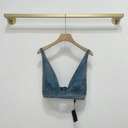 Women's Tanks Women Sexy Denim Tank Tops Stitching Brand Clothings Bikinis Cowboy Jeans Bra Vest