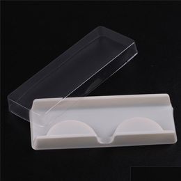 Eyebrow Tools Stencils Packing Box For Eyelash Blank Eyelashes Plastic Packaging Transparent Lid White Tray Wholesales100Sets/Lot Dr Dhjdv