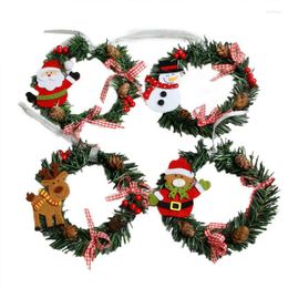 Christmas Decorations Fashion Solid Wreath Decor Snowman Santa Claus For Xmas Home Party Door Wall Garland Flower Ornaments