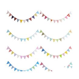 Party Decoration 1 Set Diy Paper Flags Garland Floral Bunting Banners Kids Birthday/Wedding Decorations Triangar Banner Decor Drop D Dhozt