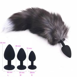 Anal Toys Silicone Plug Sexy Tail Butt Sex for Adults Erotic Animal Cosplay Accessorie Prostate Massager 230113