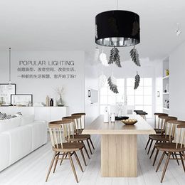 Pendant Lamps Modern Stainless Steel Leaves Circular Light Restaurant Individuality Bedroom Droplight