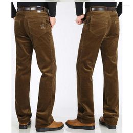 Men's Pants Winter Men's Corduroy Velvet Thick Casual High Waist Stretch Warm Trousers