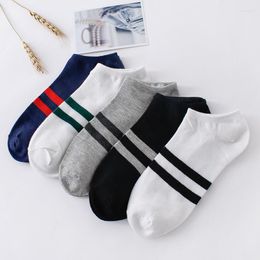Men's Socks Funny Men Cotton Invisible Men's Boat Summer And Autumn Breathable Ankle Casual Striped Slippers 5pairs