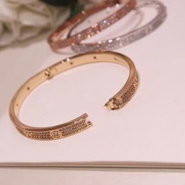 gold bracelets ladies bracelet designer diamond luxury Advanced materials Jewellery width 7MM hidden inlay technology fade womens silvery 450A VYOL