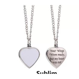 Party Favour Ups Sublimation Pendant European And American Couple Heart Necklace Drop Delivery Home Garden Festive Supplies Event Dhira