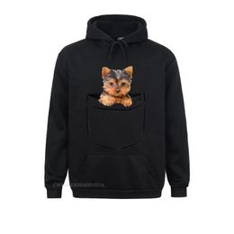 Men's Hoodies & Sweatshirts Long Sleeve Men Pocket Baby Yorkie Dog Love-R Dad Mom Boy Girl Funny Hoodie Design Clothes Wholesale