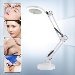 Table Lamps USB Flexible Light Magnifying Glass Eye Protection Study Lamp 3-color 10-speed Long Arm Indoor Dimming For Workbench