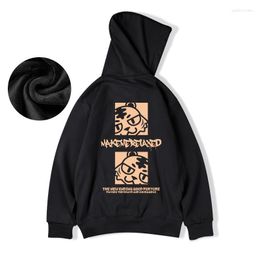 Men's Hoodies Cartoon Tiger Graphic Fleece Oversize Couples Streetwear Casual Hoodie Sweatshirts Men And Women Autumn Loose Y2K Hoody