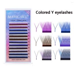 False Eyelashes One Box Of Mixed Colour YY Type Grafted Blue Purple Soft Natural Lash Trays