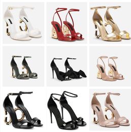 Elegant Sandals shoes Keira High Heel Sandals patent leathers sandal opentoe with sexy thin heels ankle strap lady letter sandalies Pumps Party Wedding 35-43