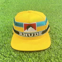 Rhude Baseball Cap Embroidery Rhude Baseball Cap Men Women Rhude Sun Hat Sunscreen Outdoor Adjustable Designer Hat Snapback Hat 465 48
